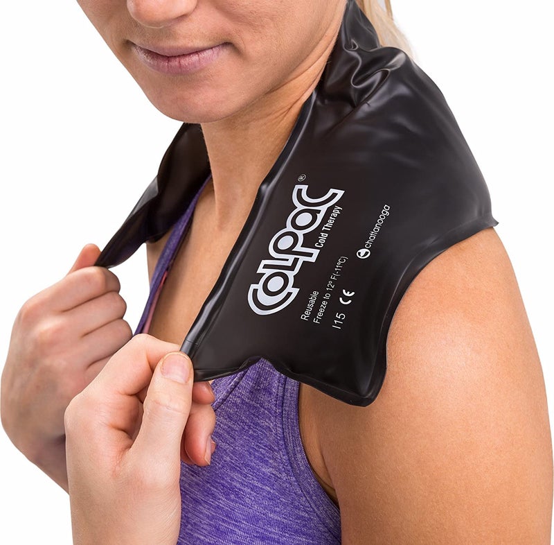 Chattanooga ColPac - Reusable Gel Ice Pack - Black Vinyl - Neck Contour - 21 inches - Cold Therapy - Knee, Arm, Elbow, Shoulder, Back - Aches, Swelling, Bruises, Sprains, Inflammation - Image 4