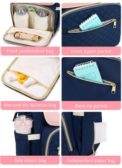 Majestic 135 Baby Maternity Diaper Elegant Waterproof Multifunctional large capacity backpack bag - Blue  - Image 4