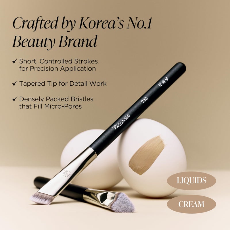Piccasso Brush 233 Concealer Makeup Brush for Pore Coverage â€“ Precision Tapping Tip for Flawless, Smooth Finish â€“ Synthetic Hair, Wooden Handle - Image 2