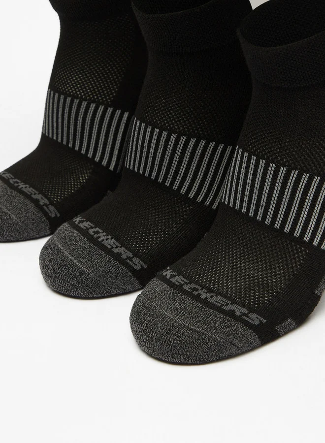 SKECHERS Textured Crew Length Sports Socks - Set of 3