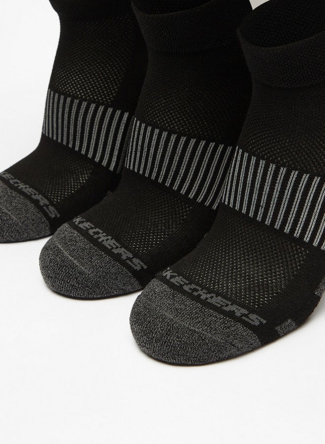 SKECHERS Textured Crew Length Sports Socks - Set of 3 - Image 2