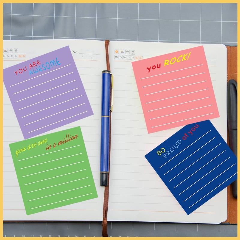 BHHQHH 36 Pcs Employee Appreciation Sticky Notes Inspirational Sticky Notes with Lines Cute Motivational Post Notes Gifts for Coworkers Nurse Office Supplies(3 x 3) - Image 4