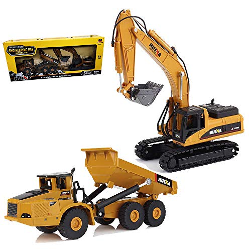 Ailejia 150 Scale Articulated Dump Truck Excavator Toy Alloy Models Construction Vehicle s Model Engineering Car Toy boy Gift Engineering car Suit - Image 1