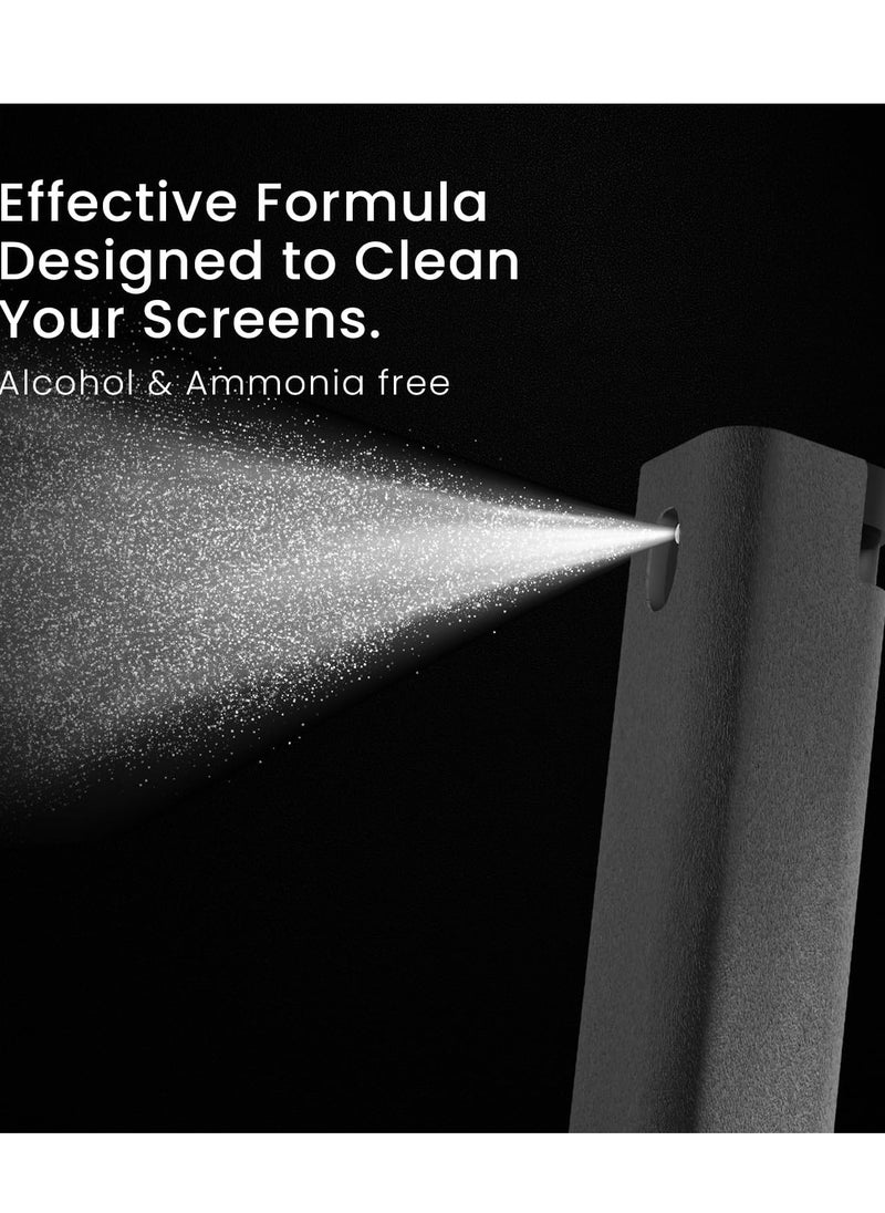 CARE AND SMILE CARE AND SMILE Screen Cleaner Mist Sterilization Disinfection Disinfection Spray with Microfiber Cloth Safe For Phones Laptops Tablets Includes Refill Grey  - Image 2