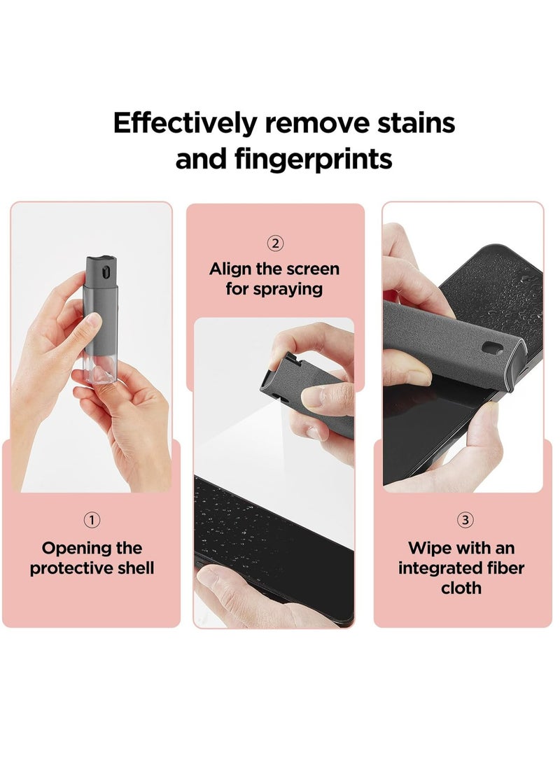 CARE AND SMILE CARE AND SMILE Screen Cleaner Mist Sterilization Disinfection Disinfection Spray with Microfiber Cloth Safe For Phones Laptops Tablets Includes Refill Grey  - Image 3