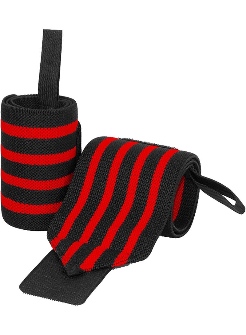 Generic Wrist Wraps for Weightlifting and Fitness - Adjustable Support Straps with Thumb Loops, Compression for Men  Women, Suitable for Gym, Powerlifting, Cross-Training, Yoga, 21-Inch, Set of 2  - Image 1
