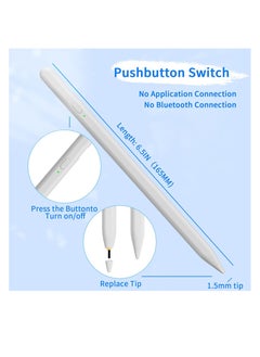 Generic Universal Stylus Pen for Touch Screens – Fine Point iPad Pencil with Magnetic Adsorption (White)  - Image 2