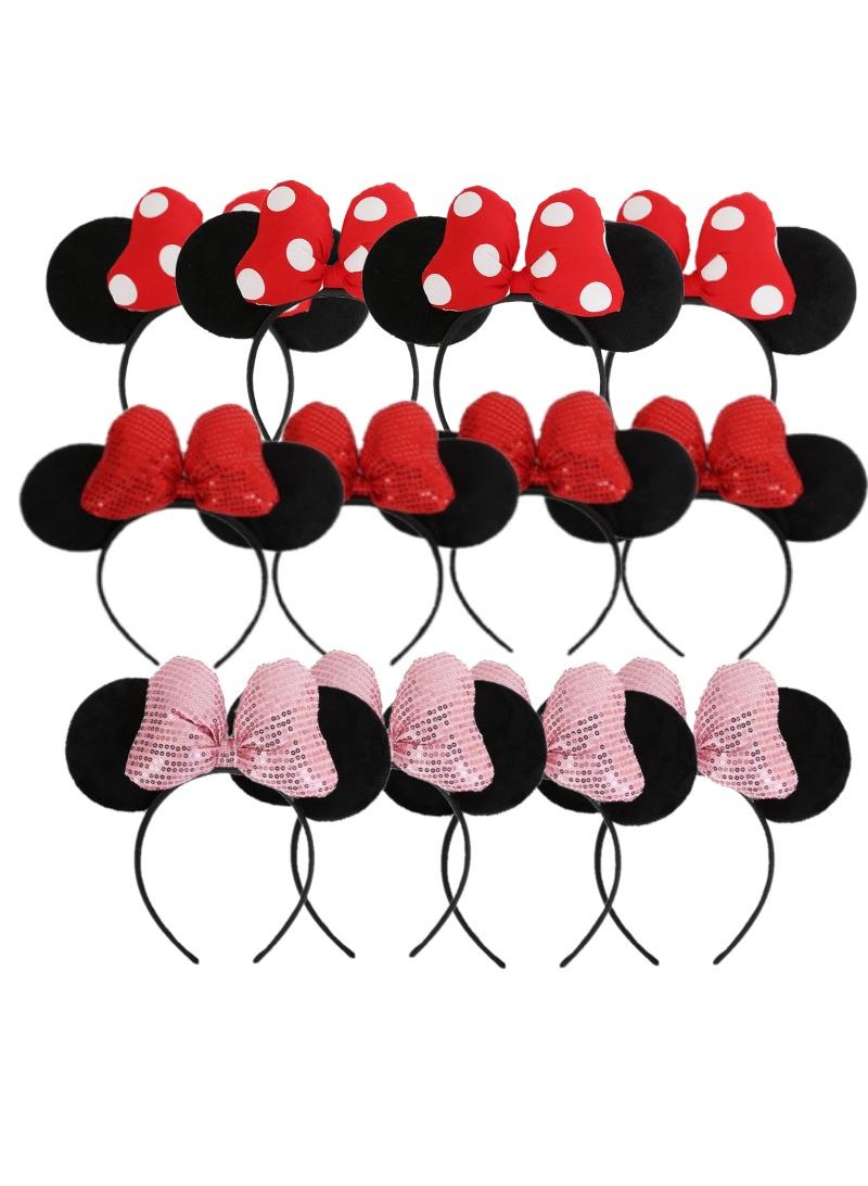 Y&D 12-Piece Mickey Minnie Mouse Costume Headbands Festival Performance Bow Headband For Girl - Image 1