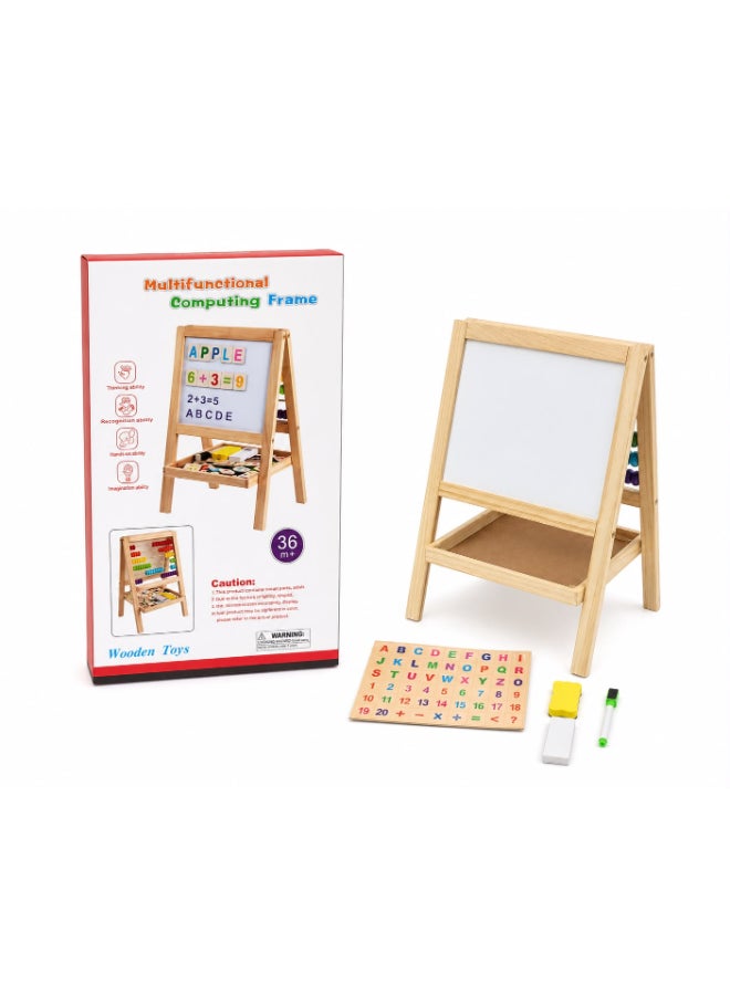 Toyland Wooden Multifunctional Learning Easel – Magnetic Whiteboard, Alphabet & Number Educational Board for Kids - Image 1