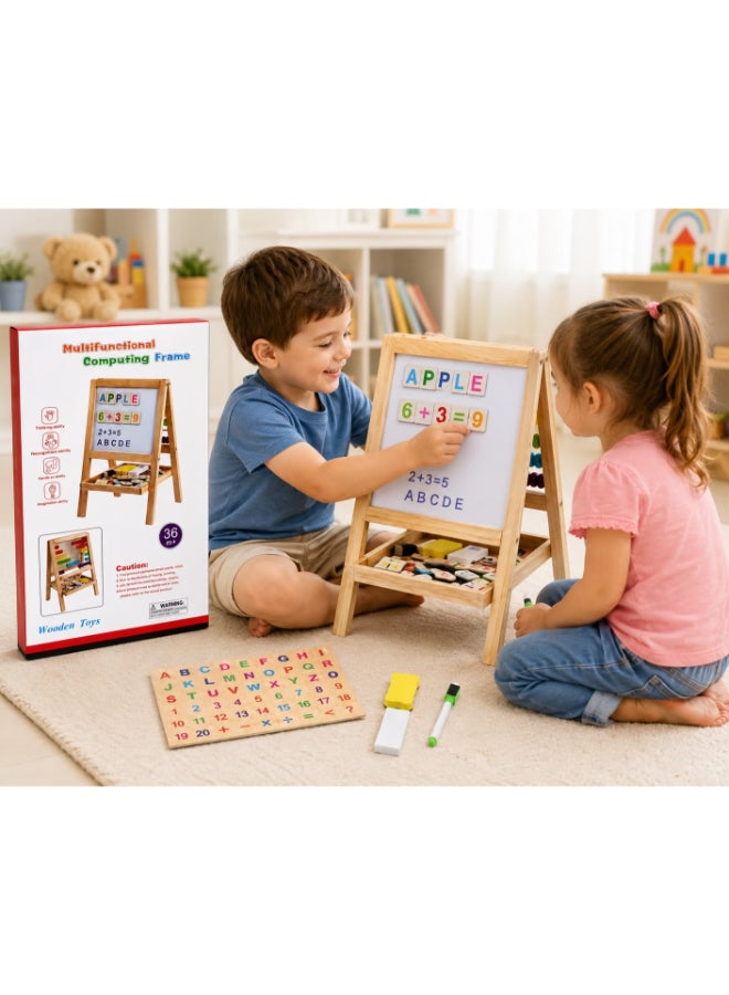 Toyland Wooden Multifunctional Learning Easel – Magnetic Whiteboard, Alphabet & Number Educational Board for Kids - Image 2