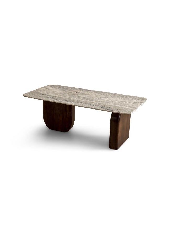 Pan Home Grugaris White Coffee Table - White And Brown ~ Brown - Image 2