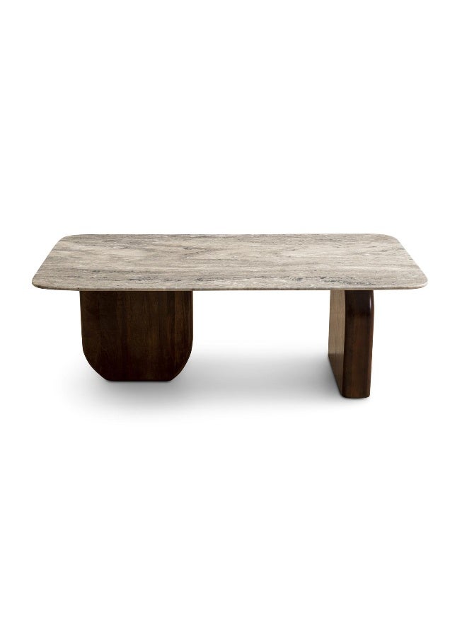 Pan Home Grugaris White Coffee Table - White And Brown ~ Brown - Image 4