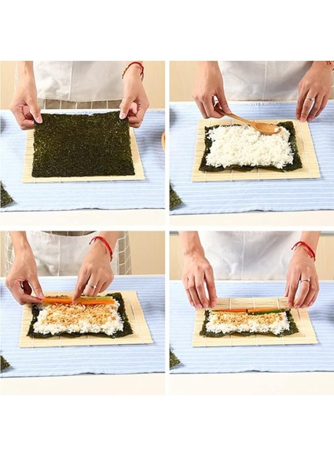 Bamboo Sushi Rolling Mat Sushi Making Tool Sushi Maker Reusable Rolling Sushi Mat DIY Sushi Making Kit for Beginners and Sushi DIY Lovers - Image 4