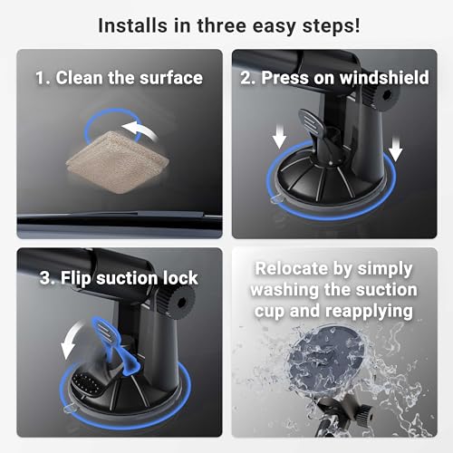 ARKON Mounts - Phone Mount for Car | Car Phone Holder With Windshield Suction | Secure spring holder expands up to 7.25 inches | For iPhone, Samsung, Google, Huawei, Nokia, other Smartphones - Image 4