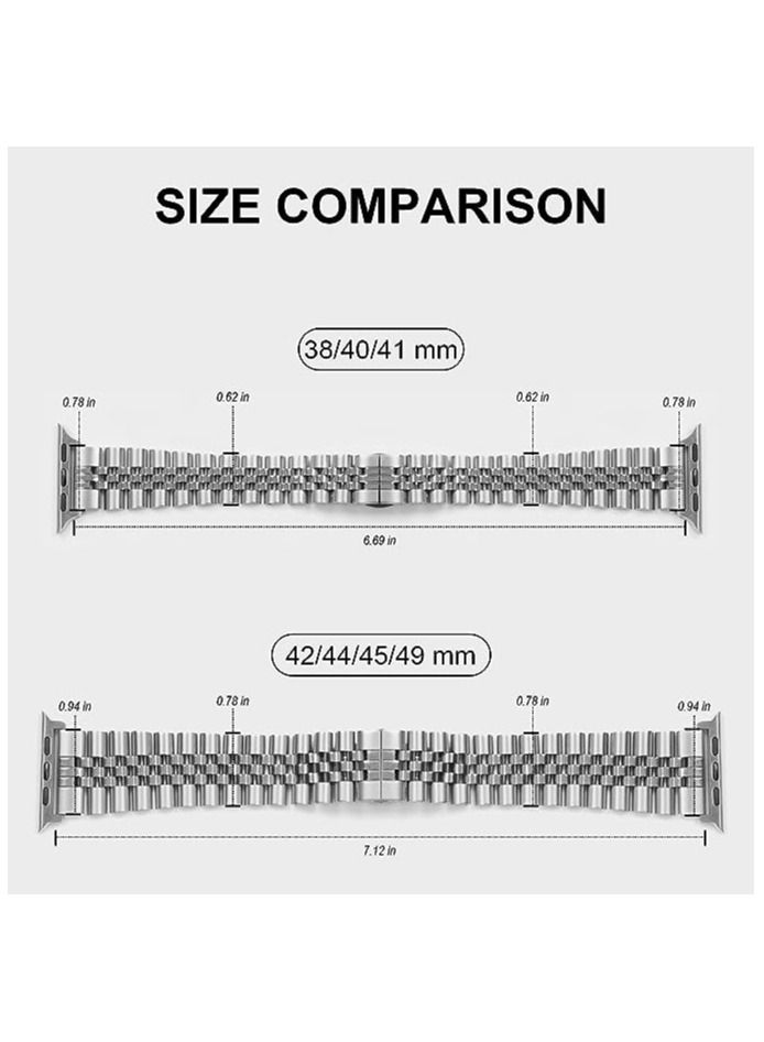 ELTRAZONE Compatible with Apple Watch Band Series 5 44mm 42mm, Stainless Steel iWatch Band with Butterfly Folding Clasp for iWatch Band Series 5/4/3/2/1 - Image 3