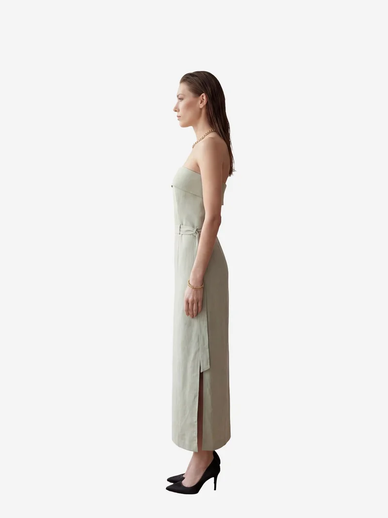 MY FASHION MY FASHION Strapless Maxi Dress with Belt
