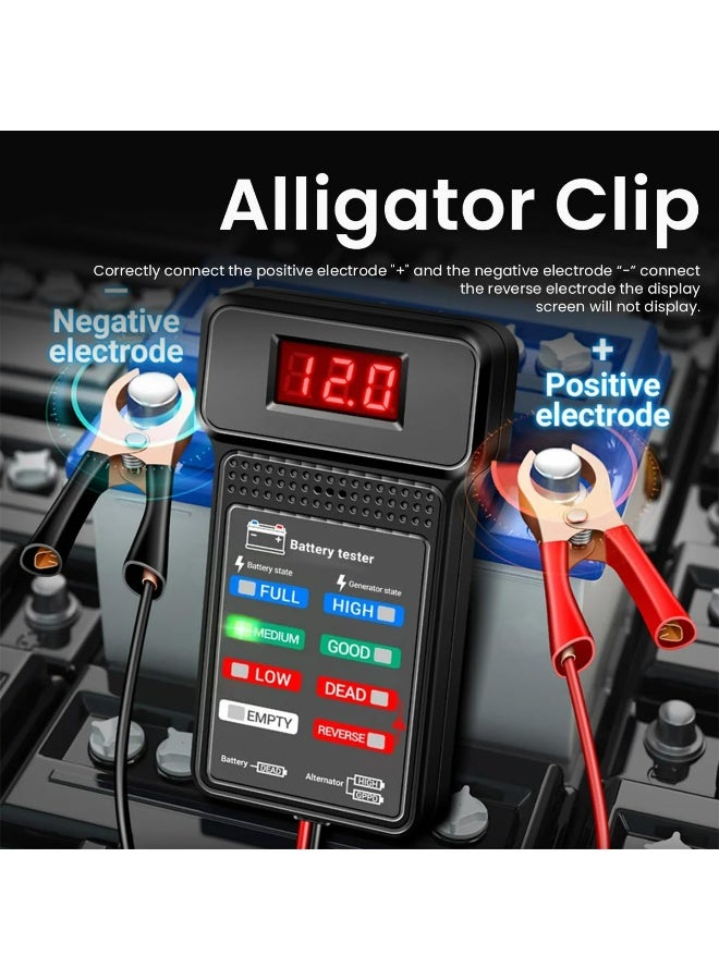 CMGTYYD Car Battery Tester,12V Digital Automotive Batteries Tester,Alternator Charging Analyzer,Voltmeter with LCD Display and LED Indication, Voltage Indicator for Car Truck Motorcycle Electrical Tools - Image 3