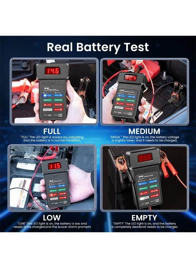 CMGTYYD Car Battery Tester,12V Digital Automotive Batteries Tester,Alternator Charging Analyzer,Voltmeter with LCD Display and LED Indication, Voltage Indicator for Car Truck Motorcycle Electrical Tools - Image 5