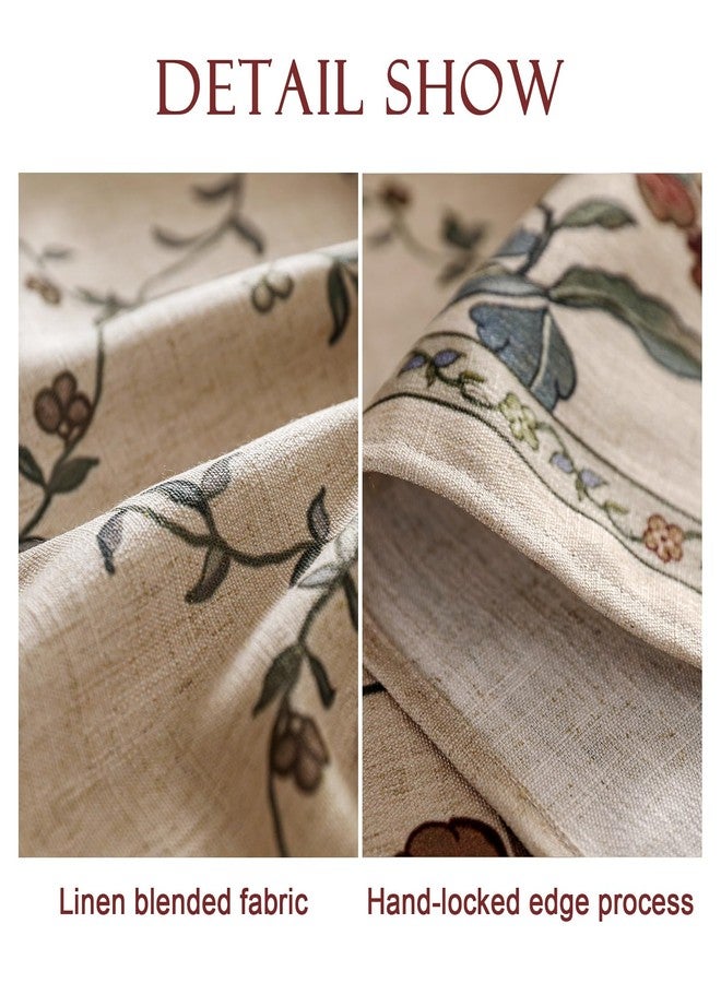patdrea Designer Vintage Linen Round Table Cloth,Durable Breathable Floral Tablecloth,Dacorative Table Covers for Kitchen Dining Tea Party,Holiday,Christmas,Thanksgiving,Diameter 55"-Oliveirad - Image 5