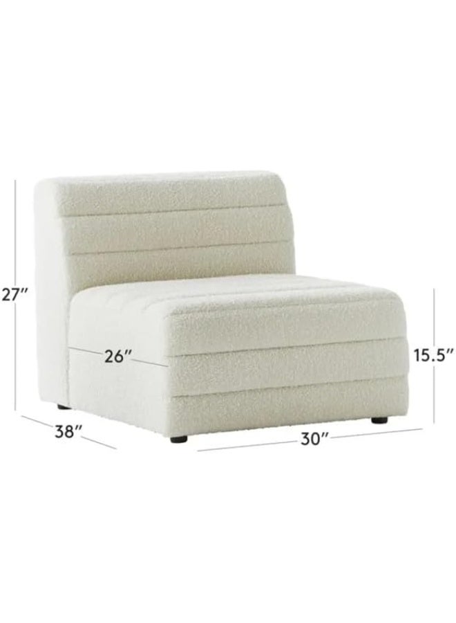 Boucle Armless Stylish Single Seater Accent Sofa Chair - Image 2