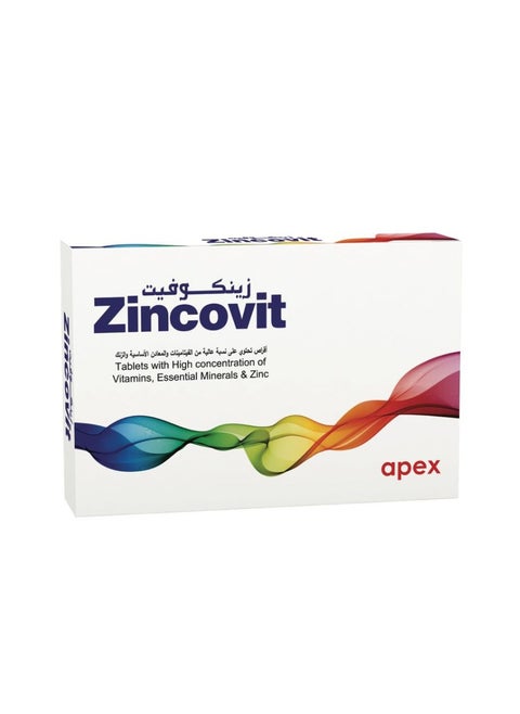 Zincovit Tablets - High Potency Multivitamin & Multimineral Supplement with Zinc, Selenium, Vitamins A, D, E, C, B, Magnesium, and Copper for Immune Support and Overall Wellness - 30 Tablets