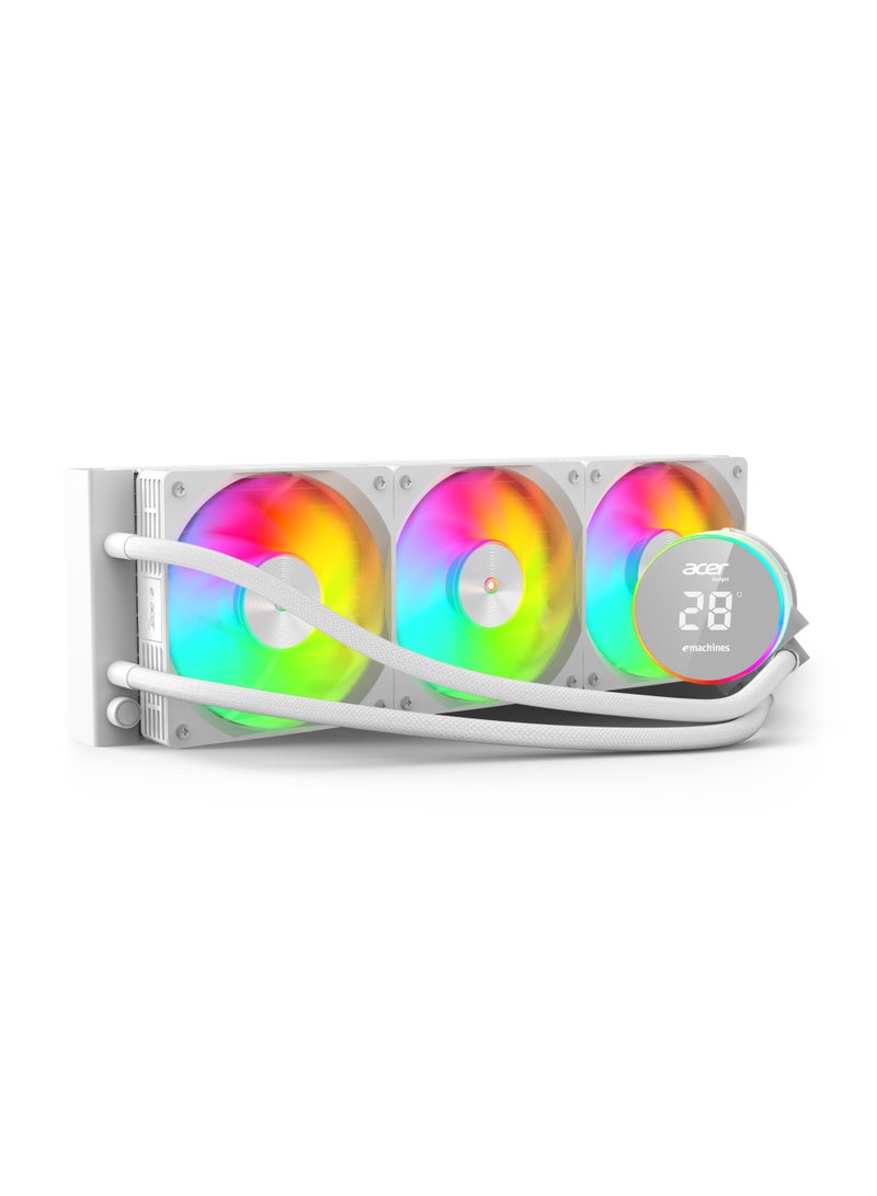 أيسر AC360، مبرد ماء للمعالج مع مروحة، رادياتير ألومنيوم، متوافق مع AMD وIntel، تبريد سائل عالي الأداء، لون أبيض - Image 2