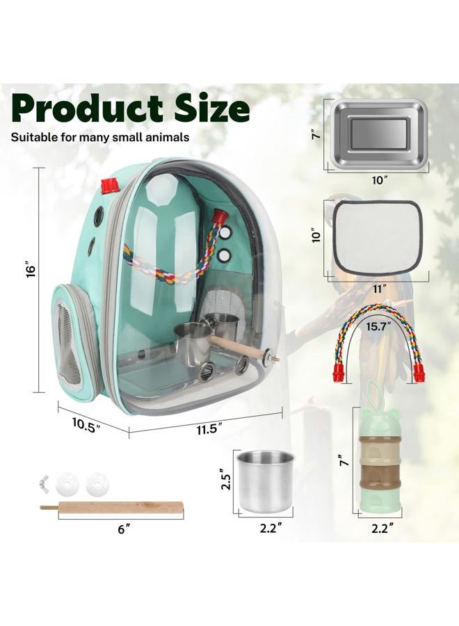 Rypet Bird Carrier Backpack Parrot Portable Breathable Bag Pet Bird Lightweight Travel Cage with Standing Perch and Stainless Steel Tray - Image 2