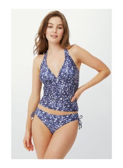 Marble Non Wire Pad Halter Neck Tankini