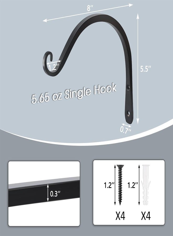 Gtongoko 8-12-14 Inch Sturdy Hanging Plant Bracket - Decorative Plant Hanger for Hanging - 2 Pack (8 Inch) - Image 2