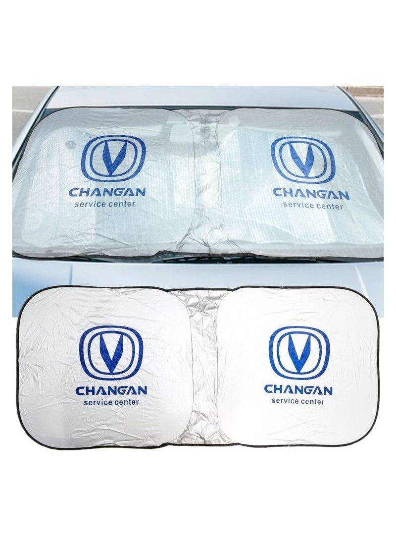Changan - CHANGAN Car Sunshade UV Rays and Heat Protector Sun Visor Foldable Keep Your Vehicle Cool Blocks UV Rays, Car Windshield Sunshade - Image 1