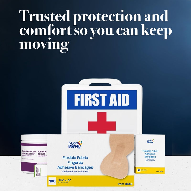 Dynarex Fabric Adhesive Bandages Sterile Flexible Fabric Bandages for Wounds NonStick Pads IndividuallyWrapped First Aid Supplies No Latex 134x3 1 Box of 100 - Image 4