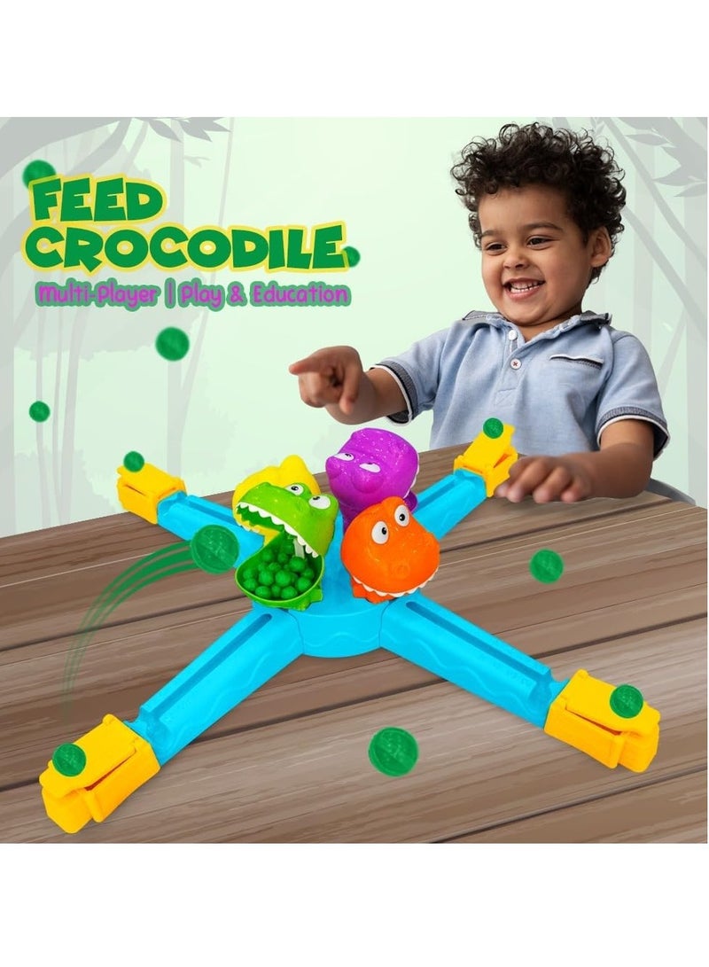 UKR Hungry Crocodile Launchers Electronic Board Game for Kids, Hand-Eye Coordination, Interactive Fun, Engaging Activity for 2 to 4 Players, Ages 3+, 60 x 60 x 5 cm, Multicolor - Image 3