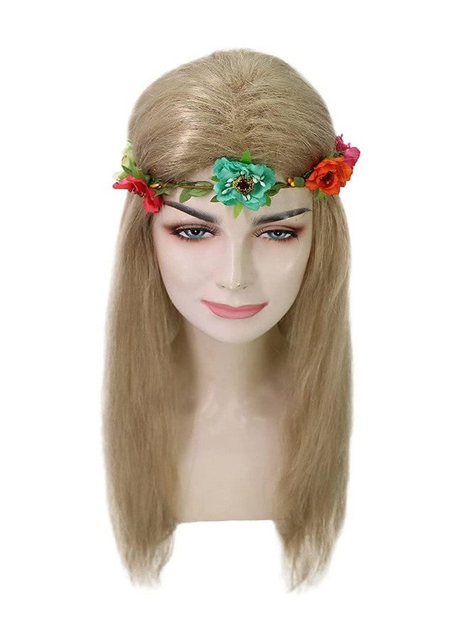 باروكة نسائية للبالغين من القطط الكبيرة مع تاج زهرة وشعر أشقر طويل مفرود - Image 5