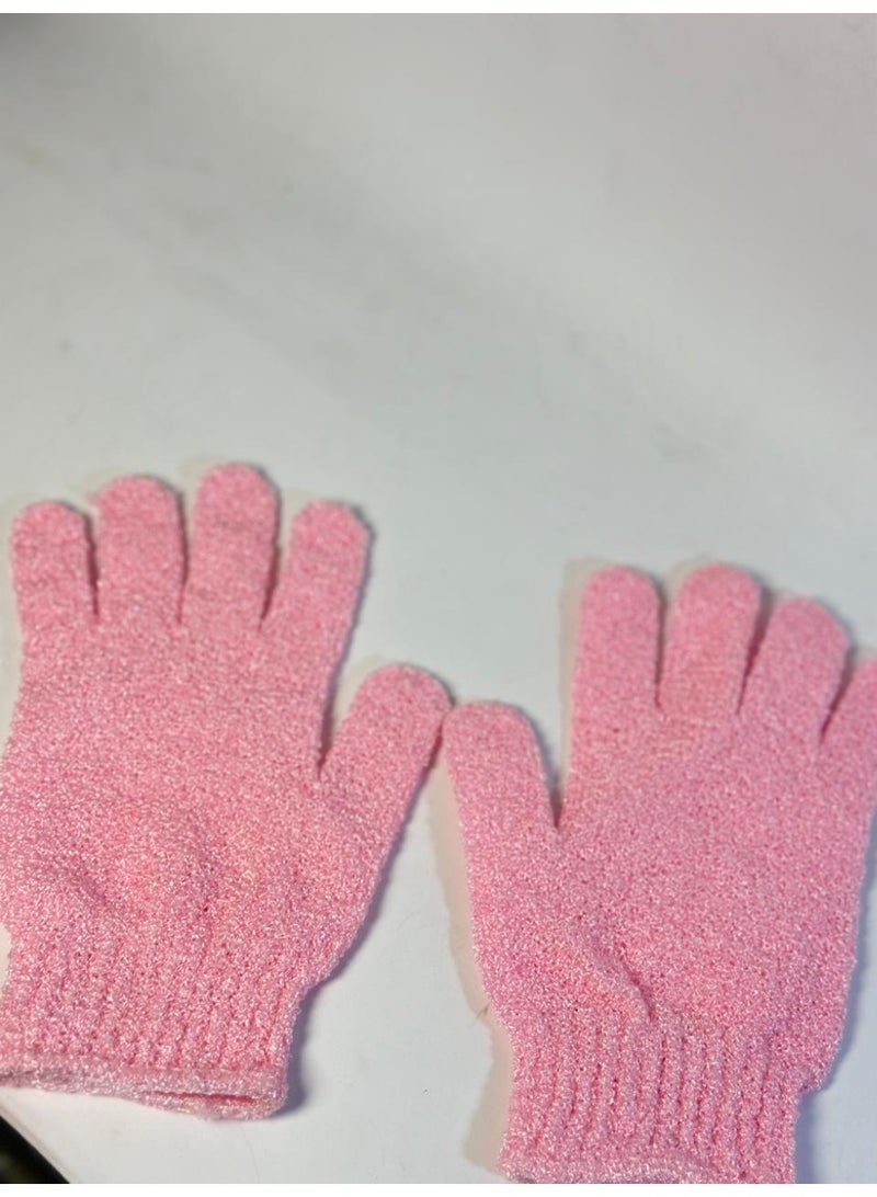 قفازات تقشير - قفازات تقشير من الخيزران للاستحمام - ليفة استحمام - مقشر للجسم للحمام - يزيل الشعر النامي تحت الجلد والجلد الميت قد يختلف اللون قطعتين - Image 1