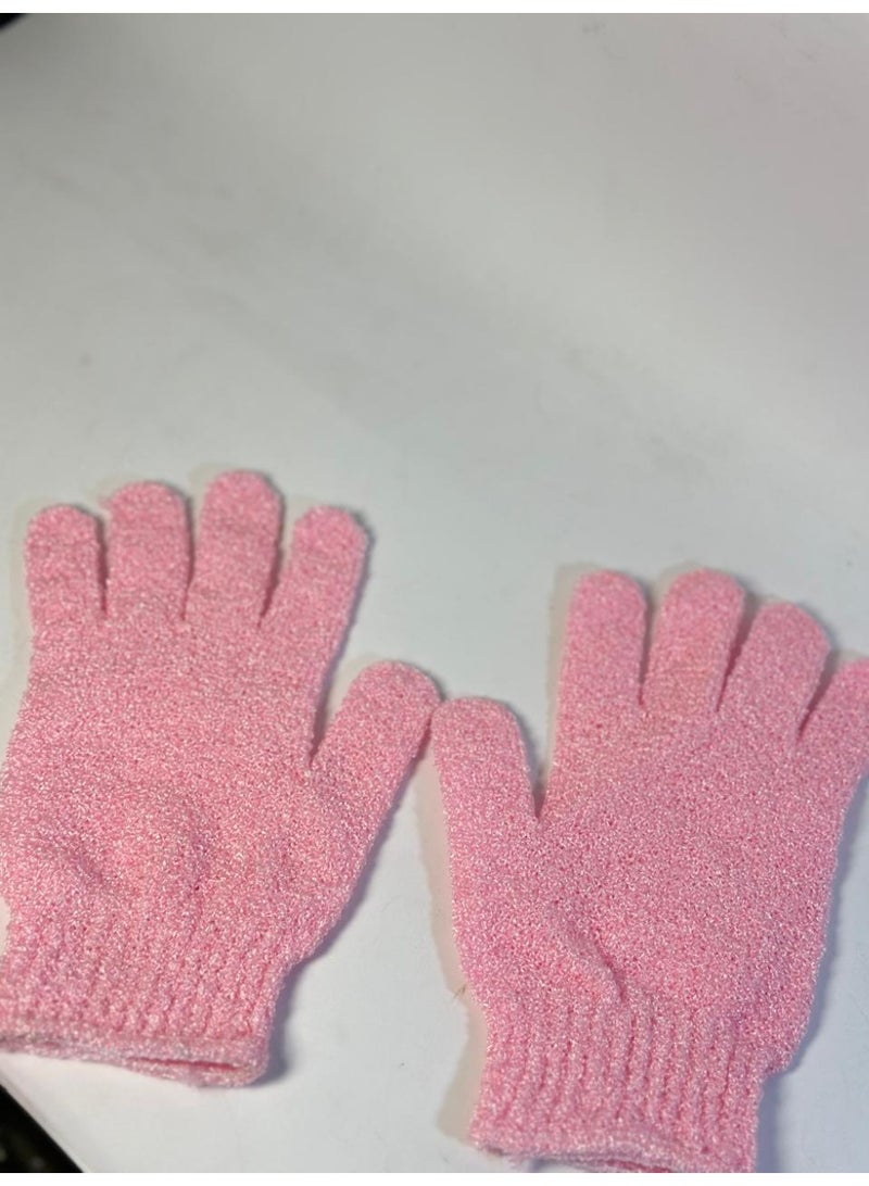 قفازات تقشير - قفازات تقشير من الخيزران للاستحمام - ليفة استحمام - مقشر للجسم للحمام - يزيل الشعر النامي تحت الجلد والجلد الميت قد يختلف اللون قطعتين - Image 3