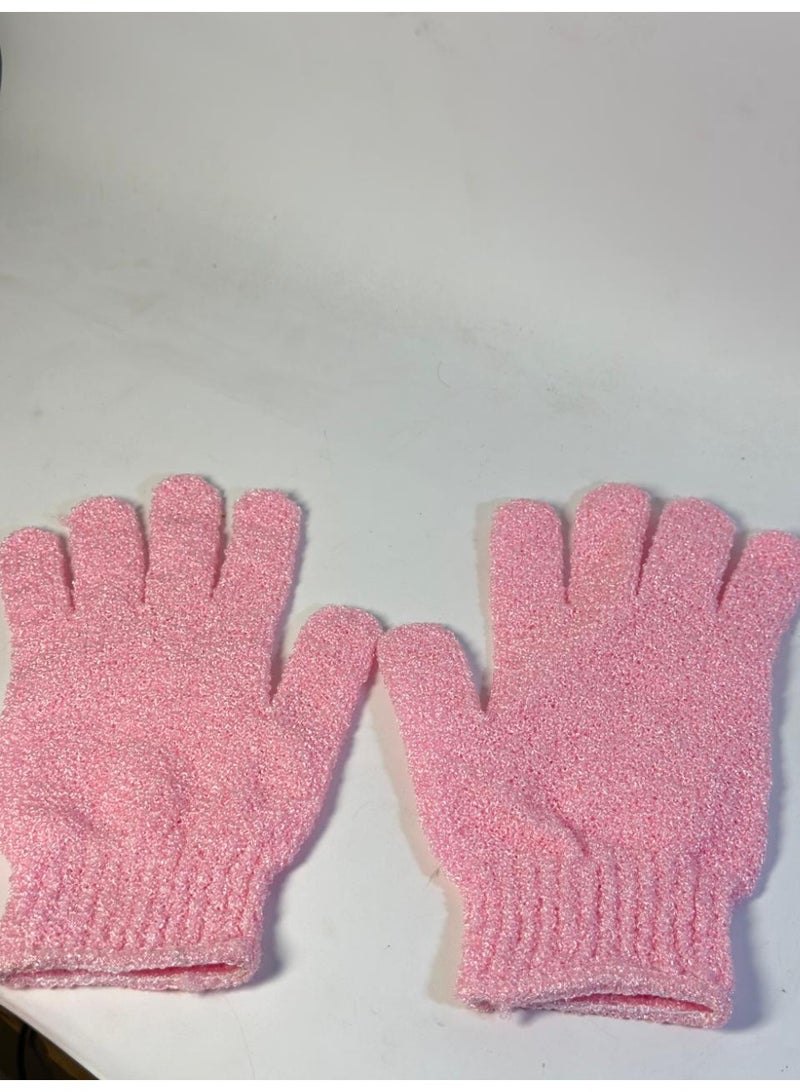 قفازات تقشير - قفازات تقشير من الخيزران للاستحمام - ليفة استحمام - مقشر للجسم للحمام - يزيل الشعر النامي تحت الجلد والجلد الميت قد يختلف اللون قطعتين - Image 2