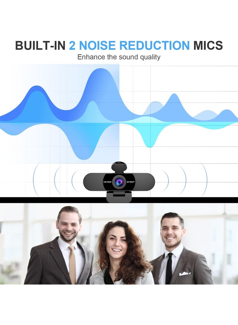 EMEET 1080P Webcam with Microphone, C960 Web Camera, 2 Mics Streaming Webcam - Image 3