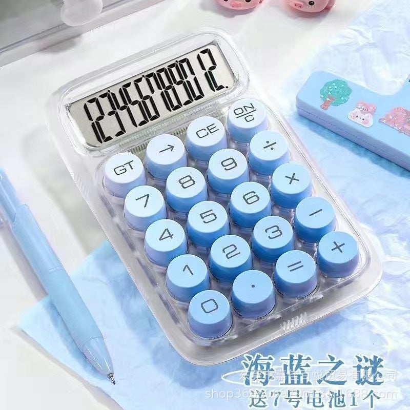 Calculator High Color Value Gradient Transparent Dopamine Cute Student Office Supplies Cultural Voice Computer - Image 1
