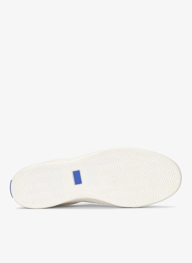 Keds Women's Pursuit Lurex Linen Slip-On Sneaker – Shimmer Detail, Breathable Casual Shoe White - Image 3