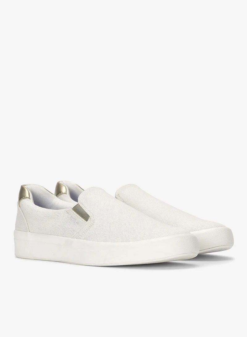 Keds  Keds Women's Pursuit Lurex Linen Slip-On Sneaker – Shimmer Detail, Breathable Casual Shoe White for Women | Best Price UAE