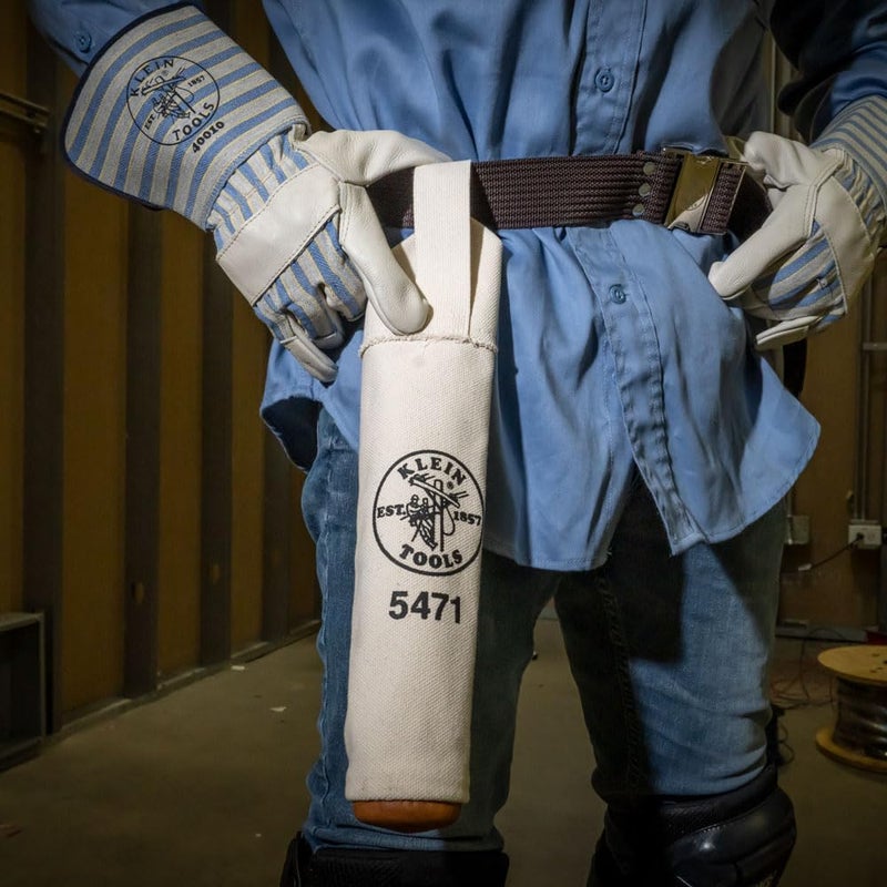 Klein Tools 5471 Canvas Electrode Bag with Leather Bottom - Durable and Heat-Resistant - Image 3