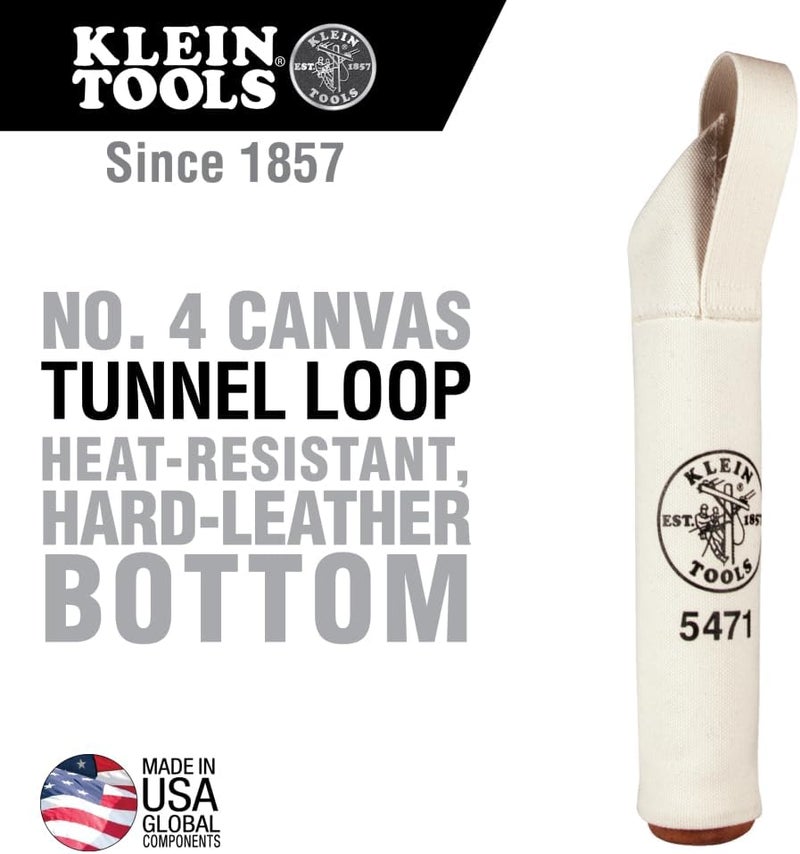 Klein Tools 5471 Canvas Electrode Bag with Leather Bottom - Durable and Heat-Resistant - Image 2