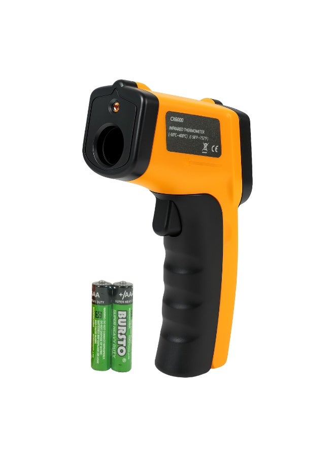 Infrared Thermometer, Digital Non-Contact Laser Temperature Gun for Cooking, HVAC, Automotive, Industrial & Home Use, Wide Measuring Range -50°C to 400°C (-58°F to 752°F), Adjustable Emissivity, Includes 2 AAA Batteries CX6000 - Image 1