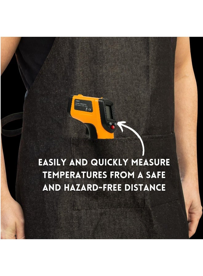 Infrared Thermometer, Digital Non-Contact Laser Temperature Gun for Cooking, HVAC, Automotive, Industrial & Home Use, Wide Measuring Range -50°C to 400°C (-58°F to 752°F), Adjustable Emissivity, Includes 2 AAA Batteries CX6000 - Image 5