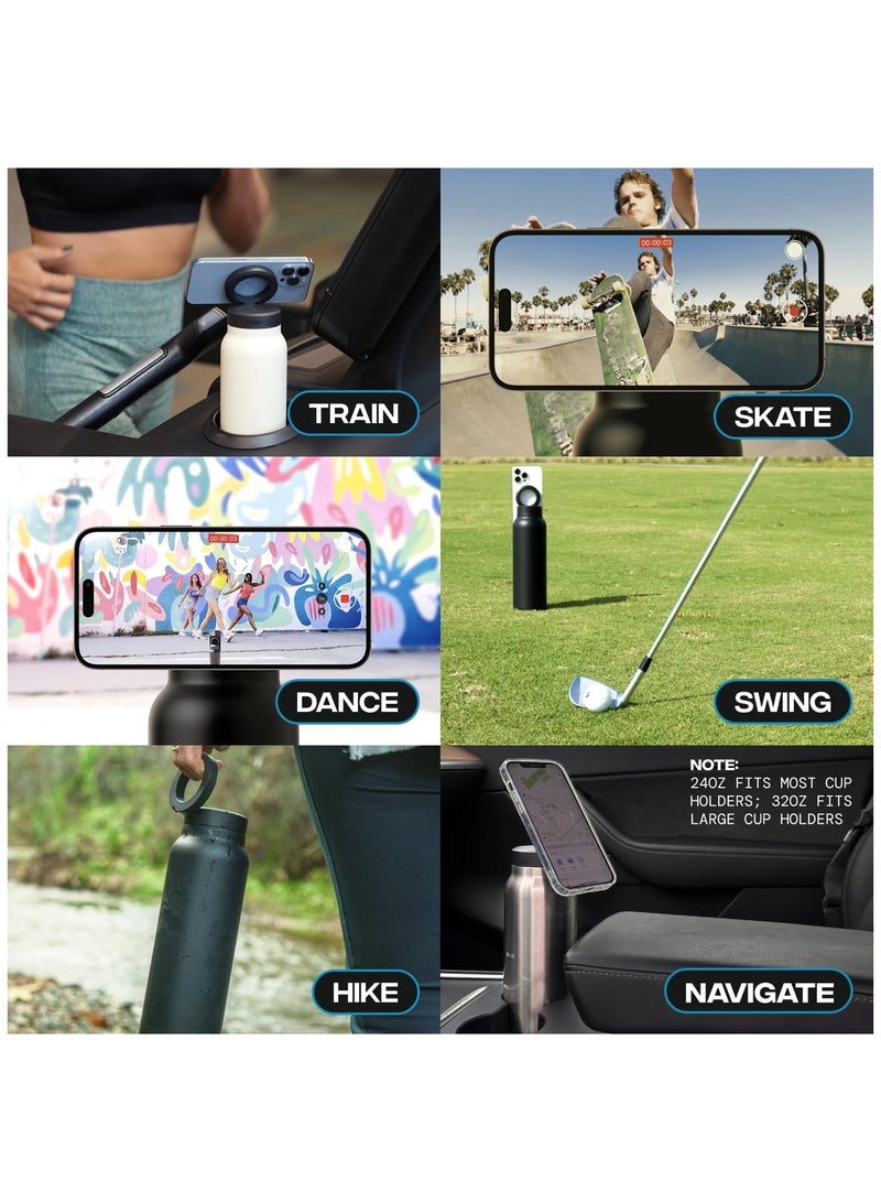 BlueFire Vacuum Bottle with MagSafe Phone Holder – 710 ml Stainless Steel Thermal Flask, 360° Rotation, BPA Free, Hot & Cold Insulation, Secure Magnetic Base, Easy Carry Design - Image 5