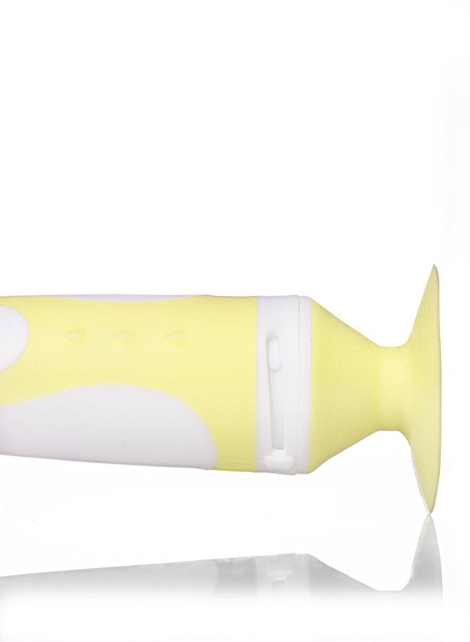 Bubbles 2- in -1 Bristle Baby Feeding Bottle Plastic Cleaning Brush & Nipple Cleaner,Grooved Handle with Suction Base,Easy to Clean Bottle Corners for Narrow Neck&Wide Neck Feeding Bottles (Yellow) - Image 5