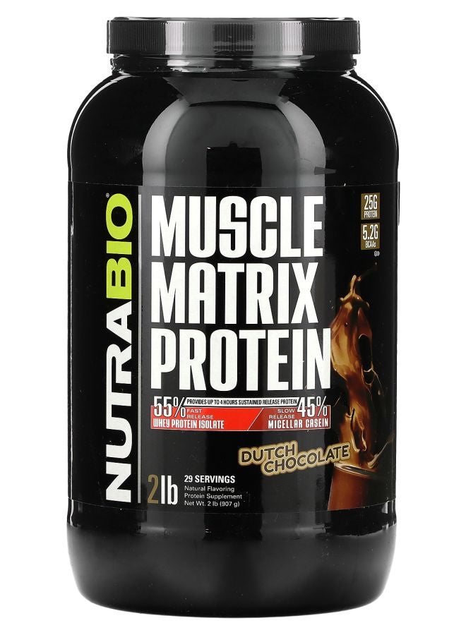 NutraBio Muscle Matrix Protein Dutch Chocolate 2 lb (907 g) - Image 1