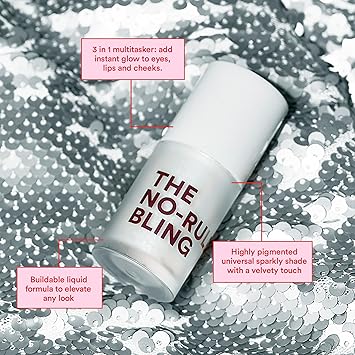 3INA MAKEUP The NoRules Bling Sparkly LiquidCream Highlighter 3 in 1 for Cheeks Lips and Eyes Highly Pigmented - Image 3