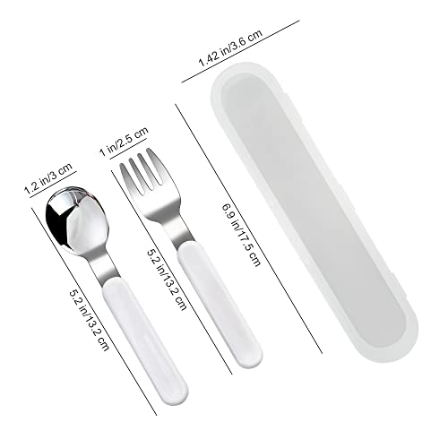 VANRA 2-Piece Children Fork And Spoon Set 18/10 Stainless Steel Child Flatware Set Kids Utensils Set with Case for Lunch Box - Image 3
