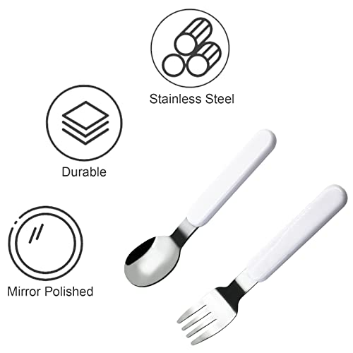 VANRA 2-Piece Children Fork And Spoon Set 18/10 Stainless Steel Child Flatware Set Kids Utensils Set with Case for Lunch Box - Image 2
